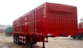 Rimorchi resistenti Steel Box Van Trailer dei semi degli assi di rosso 3 rimorchi resistenti dei semi del carico utile massimo da 40 tonnellate